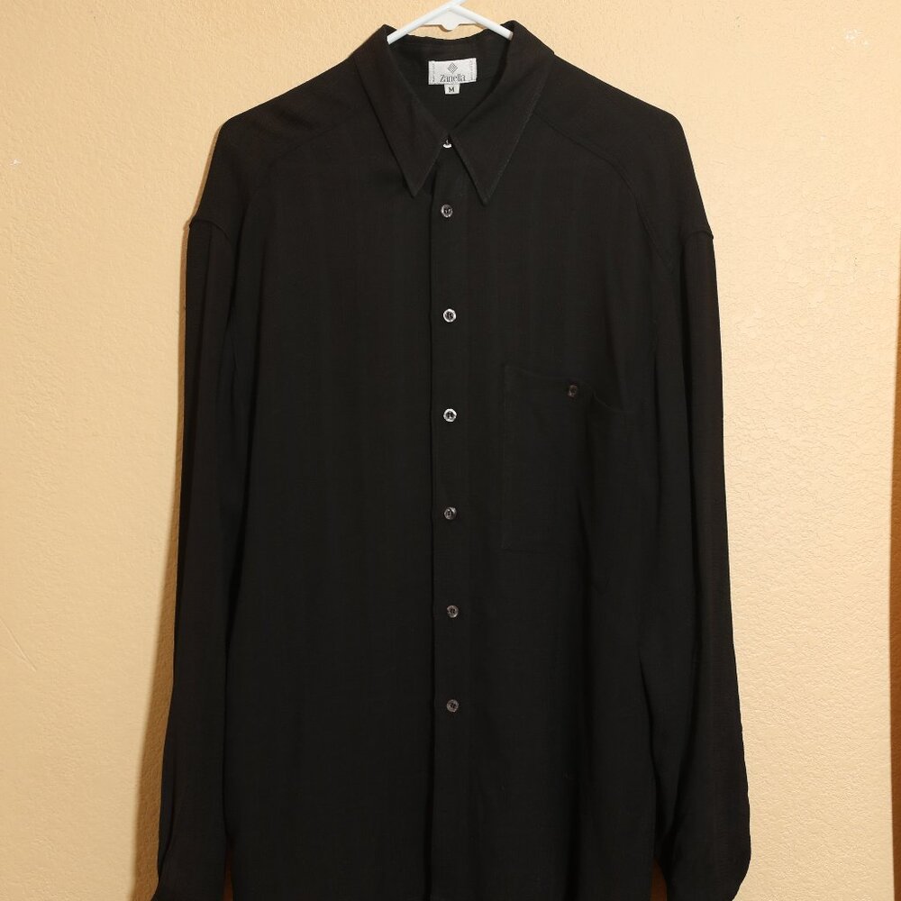 Zanella Vintage Long Sleeve Black Button Up (M)